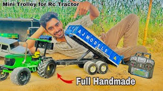 Making Dumper trolley for Rc Tractor with metal 🔥Aakash946 [upl. by Aicsila]