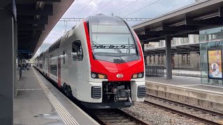 BRAND NEW STADLER KISS TRAINS FOR SBB Riding the brand new Rabe512 IR Dosto from Bülach to Oerlikon [upl. by Annairdua]