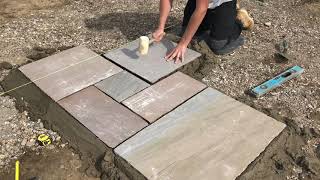 Laying Natural Stone Paving Guide [upl. by Atsahc]