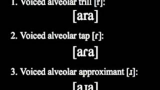 Alveolar Trill Tap and Approximant（英語発音聴取用） [upl. by Aisercal]