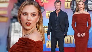 Scarlett Johansson amp Chris Hemsworth Shine at Transformers One Premiere [upl. by Nosyk]