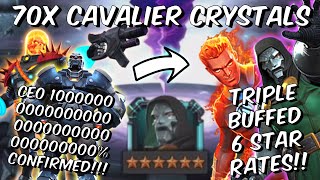 70x BUFFED 6 Star Cavalier Crystal Opening  CEO 100000000 Confirmed  Marvel Contest of Champions [upl. by Terrance236]