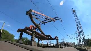 Pantograph and overhead catenary at high speed [upl. by Lledo]