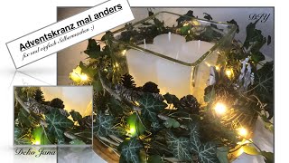 DIY Adventskranz mal anders Tischkranz für die Vorweihnachtszeit Dekoidee How to  Deko Jana [upl. by Aloise260]