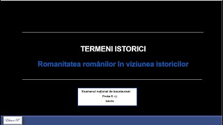 Termeni istorici  Romanitatea românilor în viziunea istoricilor [upl. by Burleigh792]