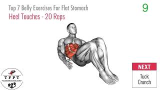 Best 7 Exercises For Flatter stomach motivation fitloss weightoss crossfit sports fitness [upl. by Damarra]