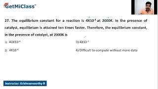 Equilibrium constant in the presence KCET 11th Chemistry Equilibriums [upl. by Durstin]