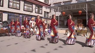 Tibetans Celebrate Tibetan Calendar New Year in Lhasa [upl. by Karlik]