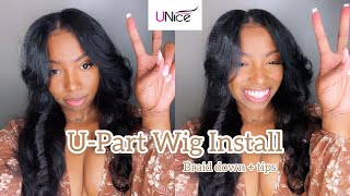 Easy UPart Wig install for a Sew InNatural Finish ft UNICE Hair 🤎 [upl. by Eindys]