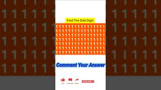 Find The Odd Digit 🔥shortsfeed shorts puzzle quiz trending youtubeshorts subscribe views [upl. by Nyltak]