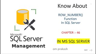 Row Number Function in Sql Server [upl. by Ardnued]