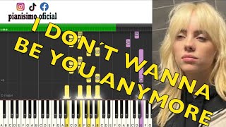 IDONTWANNABEYOUANYMORE Billie Eilish Tutorial De Piano 🎹 [upl. by Gereld]