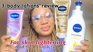 Best body lotion for healthy amp skin lightening Nivea firmamp smooth Vaseline Gluta hya serum review [upl. by Hulbert]