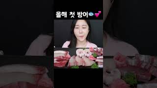 기름진 고소한 방어회😋 Raw Fish Yellowtail Sashimi ブリの刺身 mukbang asmr [upl. by Brunhild]