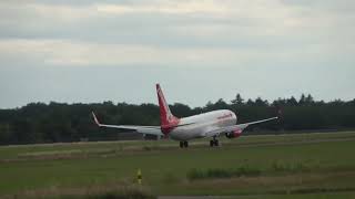 Corendon Airlines Europe B737800 Landing Groningen Airport Eelde [upl. by Nadeau]