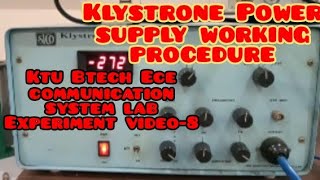 Klystron power supply working procedure microwave engineering lab Experiment [upl. by Anawahs]