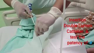 Tutorial Insertion Double Lumen Catheter Central Line Jugular vein Hemodialysis CKD Kidney Ginjal [upl. by Heyde]