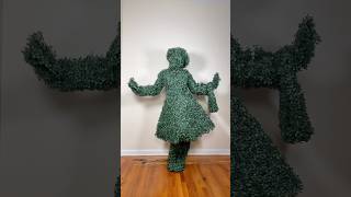 Turning into a bush 🌳 bush hedge shrub sewing halloween diy halloweencostume angemariano [upl. by Nickey]