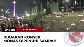 Usai Konser Monas Dipenuhi Sampah Berserakan  tvOne Minute [upl. by Llerdnod]