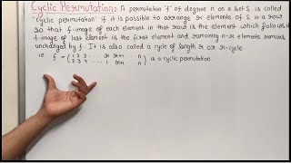 Permutation groupPart 4Cyclic PermutationGroup TheoryLecture 64Theta Classes [upl. by Inol]