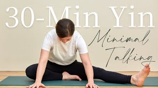 30Minute Silent Yin Yoga  Minimal Cues Yoga for a FullBody Stretch No Props [upl. by Drofub624]