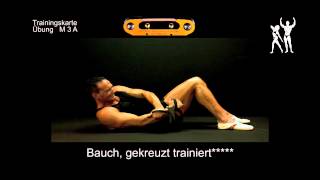 Isokinator Training  Grundübung M3A für Muskelaufbau an Bauch und Po [upl. by Macgregor120]