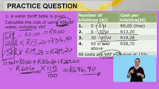 Maths Literacy Grade 11 Tariff Systems Video 2 Segment 1 [upl. by Naugan]