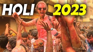 FOREIGNERS CRAZY HOLI In Mathura INDIA 2023 🇮🇳 [upl. by Tiana364]