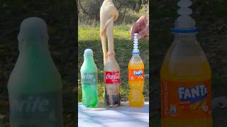 A Triple Battle Cola Fanta Sprite and Mentos 🔥 cokevsmentos experiment cocacolavsmentos [upl. by Feledy]