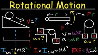 Torque Moment of Inertia Rotational Kinetic Energy Pulley Incline Angular Acceleration Physics [upl. by Edna251]