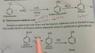 preparation of phenol  from benzene sulphonic acid 12th chemistry [upl. by Enelehs]