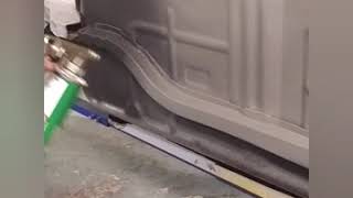 Escort mk1 floor spraying stone chip under seal [upl. by Subocaj359]