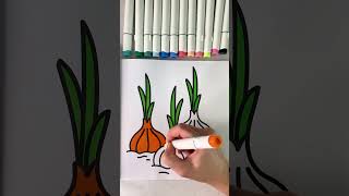 Art Marker ASMR Coloring Onion [upl. by Nylirej]