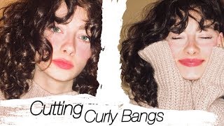 Cutting Myself CurlyWavy Curtain  Bangs [upl. by Lila]