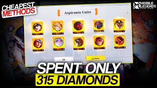 CHEAPEST METHODS TO GET SKINS FROM ASPIRANTS EVENT  MLBB  Vrin [upl. by Ditzel228]