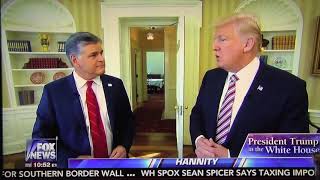 Sassy Trump Shows Hannity Round The Oval Office [upl. by Drawd]