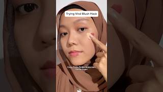 Trying viral blush hack Kirakira worth to try ga ya 🫣 somethinc blushhack makeuphack [upl. by Anauqal283]