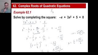 Saxon Math  Algebra 2 3rd Edition Lesson 62  Complex Roots of Quadratic Equations [upl. by Anaibaf26]