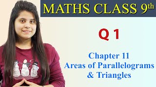 Q 1  Chapter 11 Class 9  R S Aggarwal Areas of Parallelograms and Triangles [upl. by Thilde61]