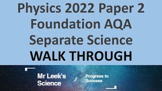 Combined Science Physics Paper 2 Foundation Walkthrough [upl. by Kaiser552]