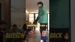 Alisson Becker is back in training 🔥 shorts alissonbecker liverpoolfc [upl. by Salesin]