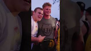 Iowa OL 🤝 Solon Beef Days Hay Bale Toss A tradition unlike any other Hawkeyes iowa football [upl. by Oemac]