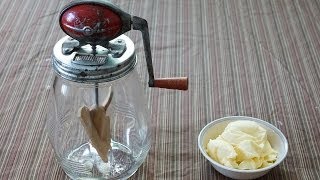 Making butter by hand with Dazey Butter Churn [upl. by Stanfill]