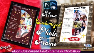 Moon Customized Photo Frame in Photoshop with Free PSD Files [upl. by Ymer]