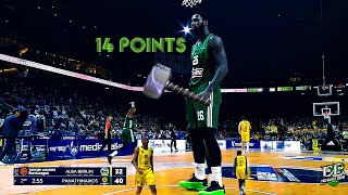 Mathias Lessort quotGreen Beastquot vs Alba Berlin  Highlights  03102024 14 Points  23 PIR [upl. by Aerdnaz]