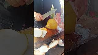 amazed curving yellow coconut with knife [upl. by Dorette]