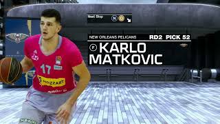 Pelicans select Karlo Matkovic in 2nd round  2022 NBA Draft [upl. by Aibun]