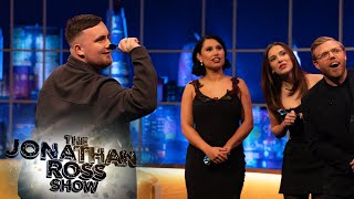 Luke Littler Plays Darts With Millie Bobby Brown Raye amp Rob Beckett  The Jonathan Ross Show [upl. by Anilehs]