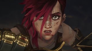 Jinx Ekko and Vi fight the Warwick scene 4K Arcane Season 2 [upl. by Markson482]