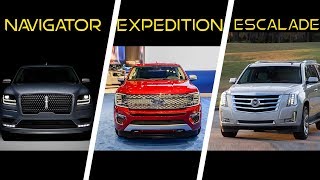 Lincoln Navigator vs Ford Expedition vs Cadillac Escalade [upl. by Jacobah254]